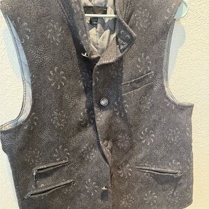 Joseph Abboud Black Label Large Gray Patterned Vest